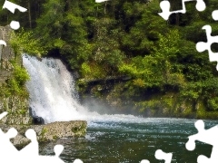 waterfall, forest, Tennessee, River