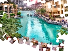 Hotels, Dubaj, terrace, HDR, Restaurant, canal