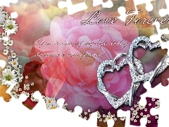 text, heart, Flowers