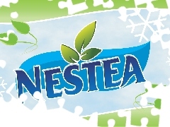 text, Nestea, background, leaves, Blue