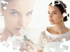 Barbara Palvin, costume, text, White