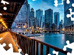 evening, Chicago, The United States, Town