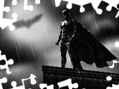 Rain, Batman, the roof