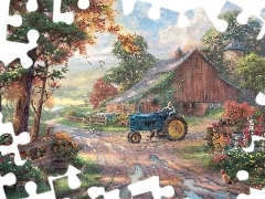 Thomas, Kinkade, Barn, Front Truck, Way