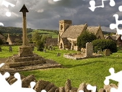 Tombstones, Church, cemetery