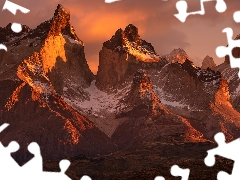 Mountains, Patagonia, edifice, Torres del Paine National Park, Chile, Cordillera, Torres del Paine