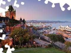 vessels, Quebec, town, Canada, panorama, port