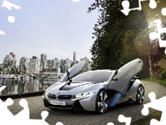 BMW i8 Concept, Doors, Town, Open