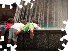 Town, Kids, fountain