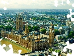 Palace of Westminster, panorama, town, London