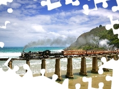 Train, sea, bridge