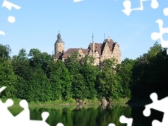 viewes, Czocha Castle, trees