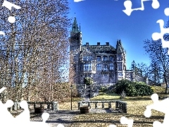 trees, viewes, Telleborg, Castle, Sweden