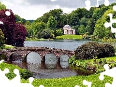 trees, viewes, bridges, grass, water