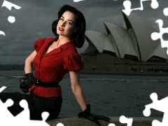 Dita Von Teese, tunic, Gloves, red hot