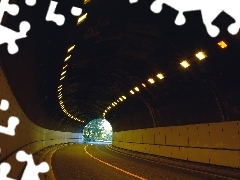 Floodlit, tunnel