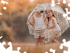 umbrella, Kids, Rain