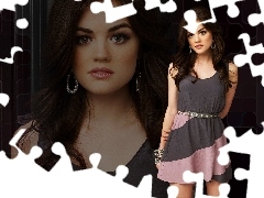Lucy Hale, dress, make-up, The look