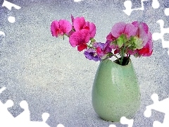 vase, Flowers, peas