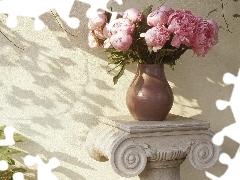 vase, Pink, Peonies