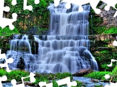 VEGETATION, waterfall, rocks