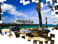 Ship, Beaches, deck chair