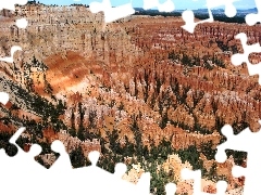 canyon, trees, viewes, rocks