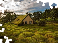 house, trees, viewes, Dugout