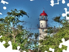 Lighthouse, trees, viewes, maritime