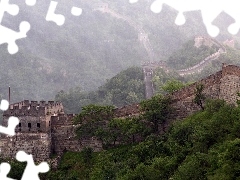 tower, brick, trees, viewes, Great Chinese Wall