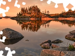 rocks, Russia, trees, viewes, Islets, Lake Ladoga