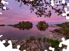 Islets, Russia, trees, viewes, rocks, Lake Ladoga