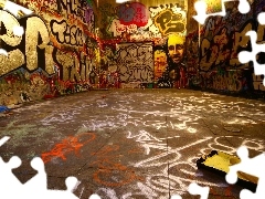 walls, Graffiti, Paints, painted, Space