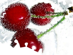 water, Three, cherries