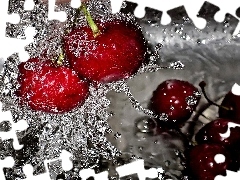 cherries, water