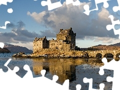 Scotland, bridge, water, Eilean Donan