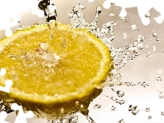 Lemon, water