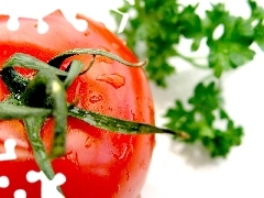 mature, drops, water, tomato