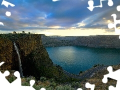 water, waterfall, rocks