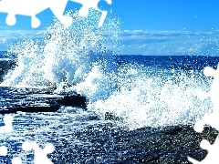 sea, drops, water, Waves