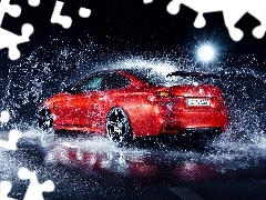 M4, Automobile, drops, BMW, Red, water, Splash