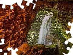 Cavern, waterfall
