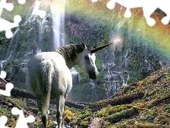 Great Rainbows, unicorn, waterfall