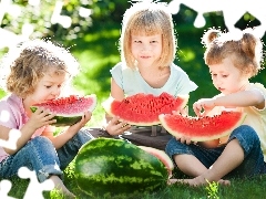 Kids, watermelon