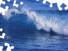 Waves, blue, sea