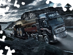 rocks, lorry, FH16 750, Way, Volvo cars