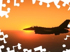 sun, F16 Fighting Falcon, west