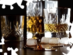 Whisky, glasses, Icecream