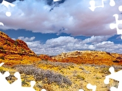 united, Arizona, White, clouds, canyon, state