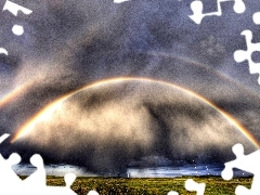 clouds, Great Rainbows, Windmills, Double